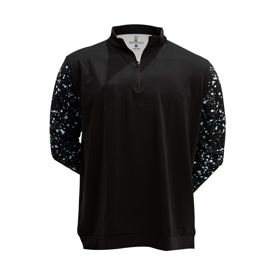 Blue Splatter Quarter Zip Rolo Polo Golf